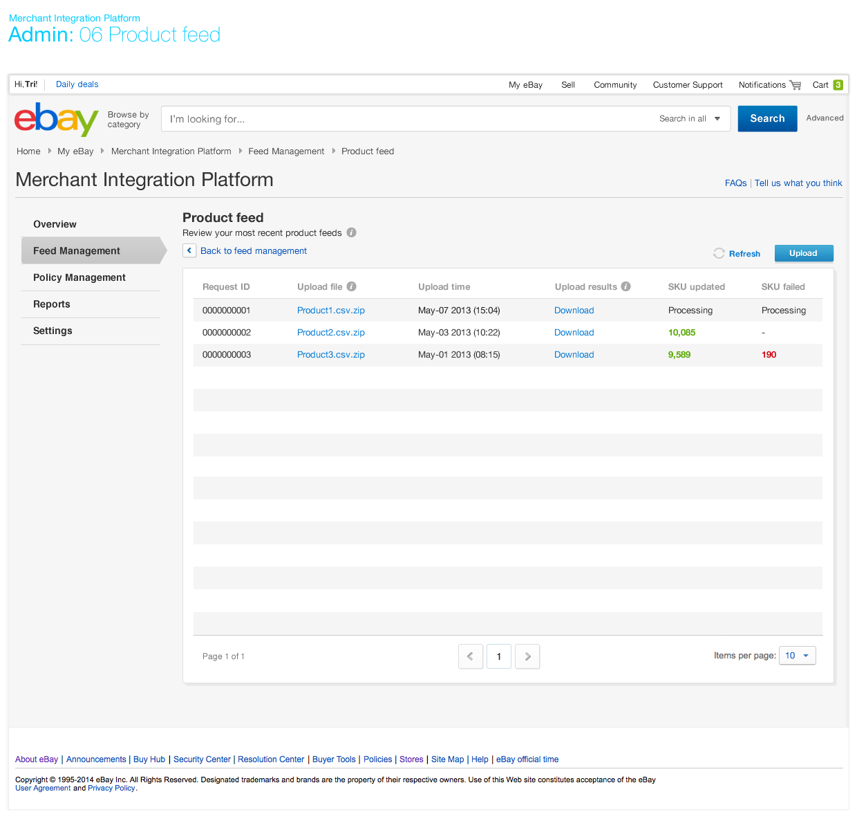 Product feed