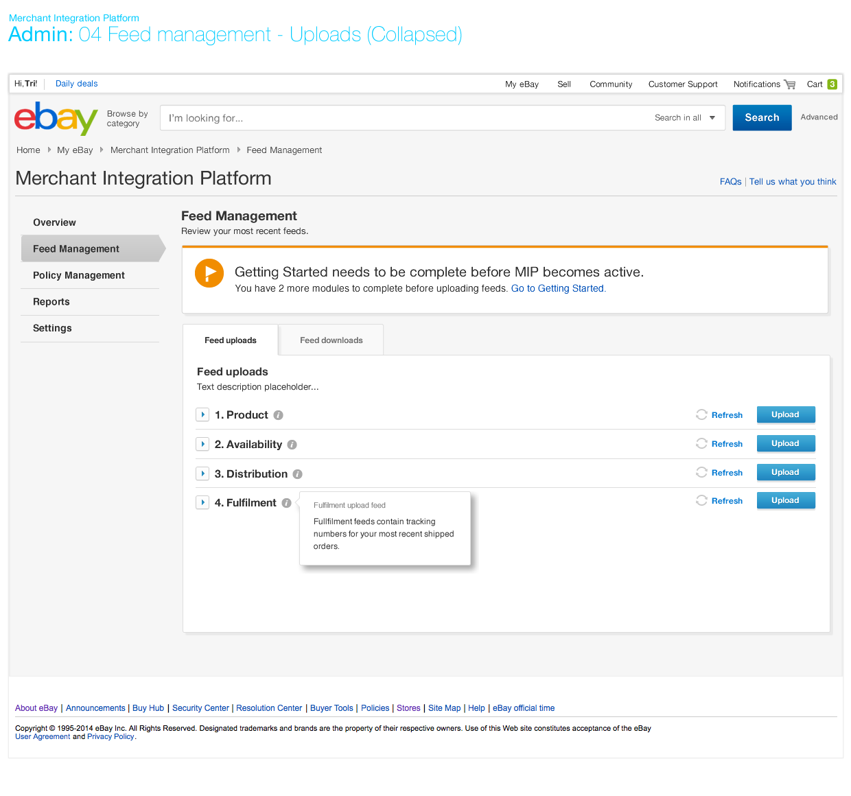Upload Feed Management - Collapsed
