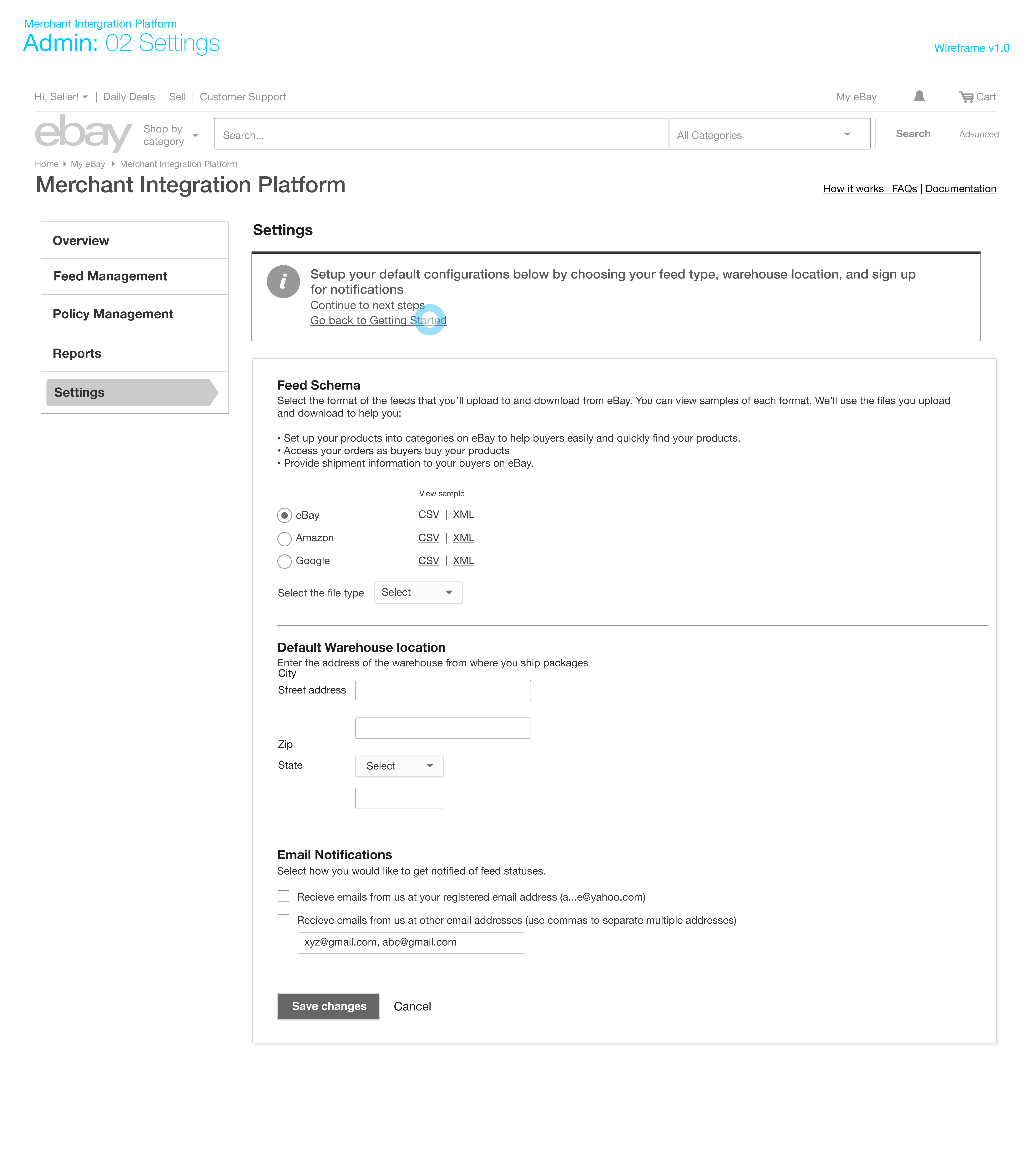 Getting Started — original flow 2