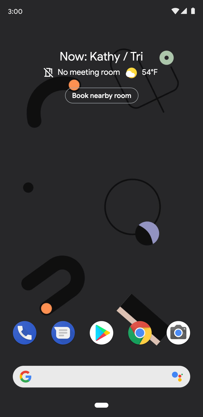Animated Android Smart Space lock-screen widget showing proactive meeting information without unlocking the phone
