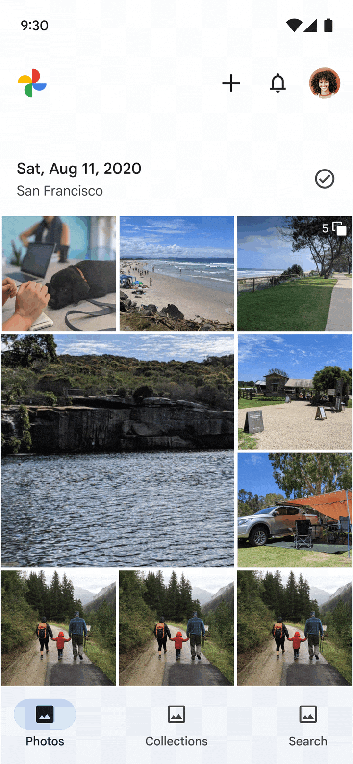 Original animated tap-to-expand Photos backup interaction