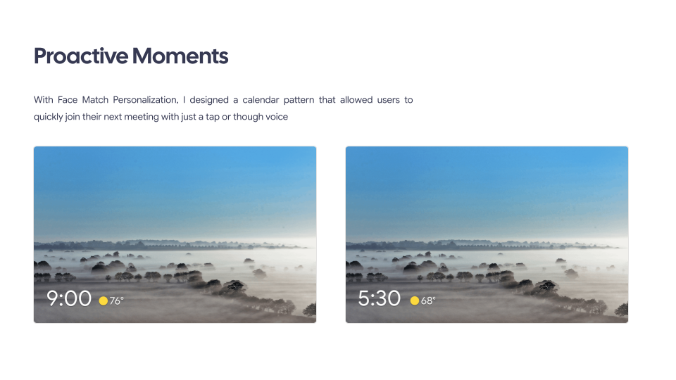 Proactive Moments: Face Match personalization and a calendar pattern for joining the next meeting